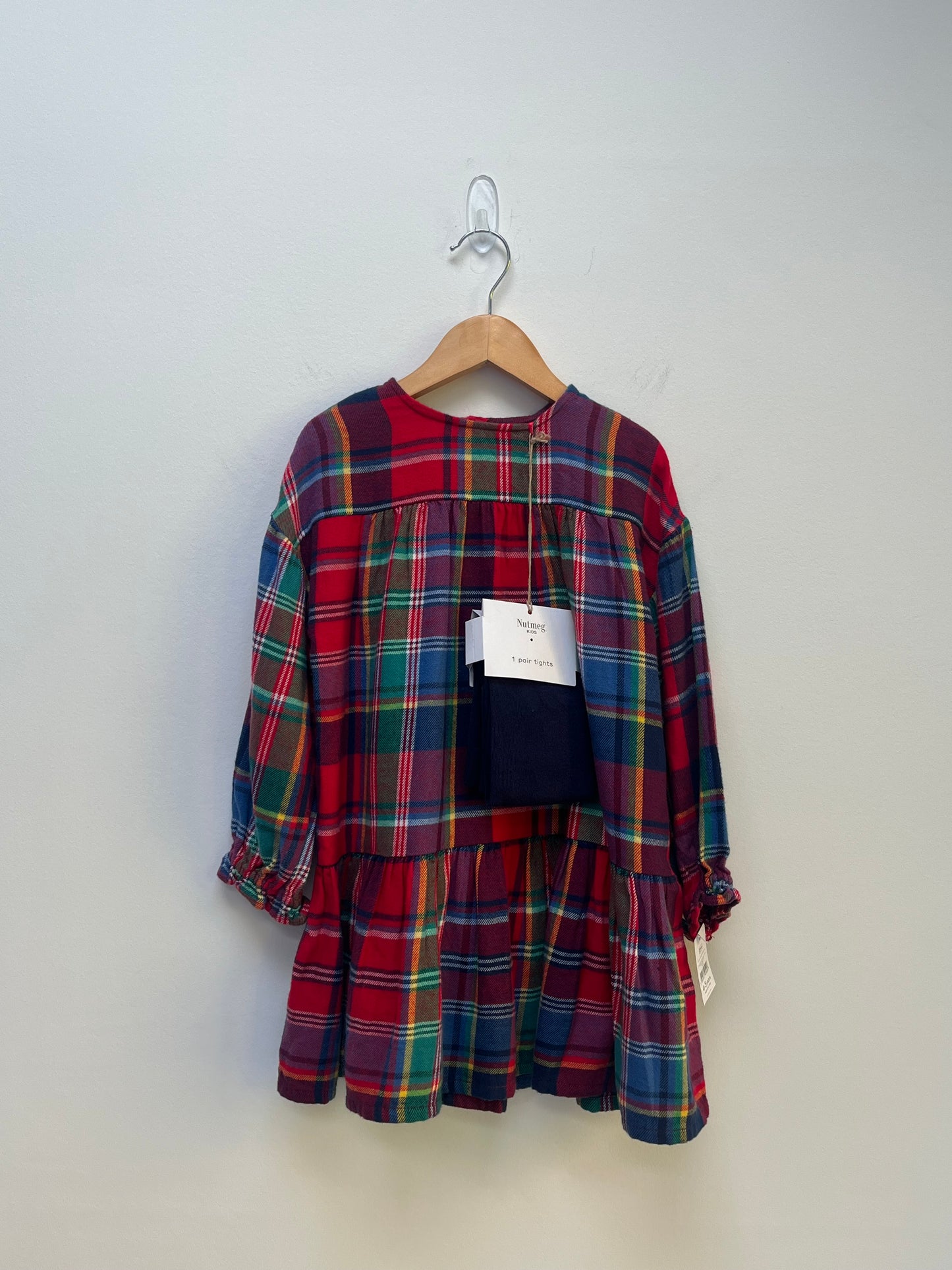 Nutmeg 4-5 Years - NEW 2 Piece Tartan Dress & Tights Set