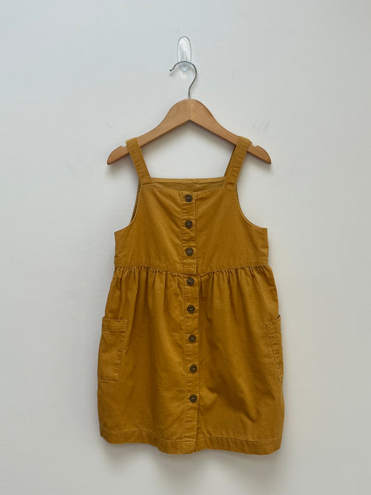 Mothercare 4-5 Years - Mustard Fine Needlecord Pinafore Dress