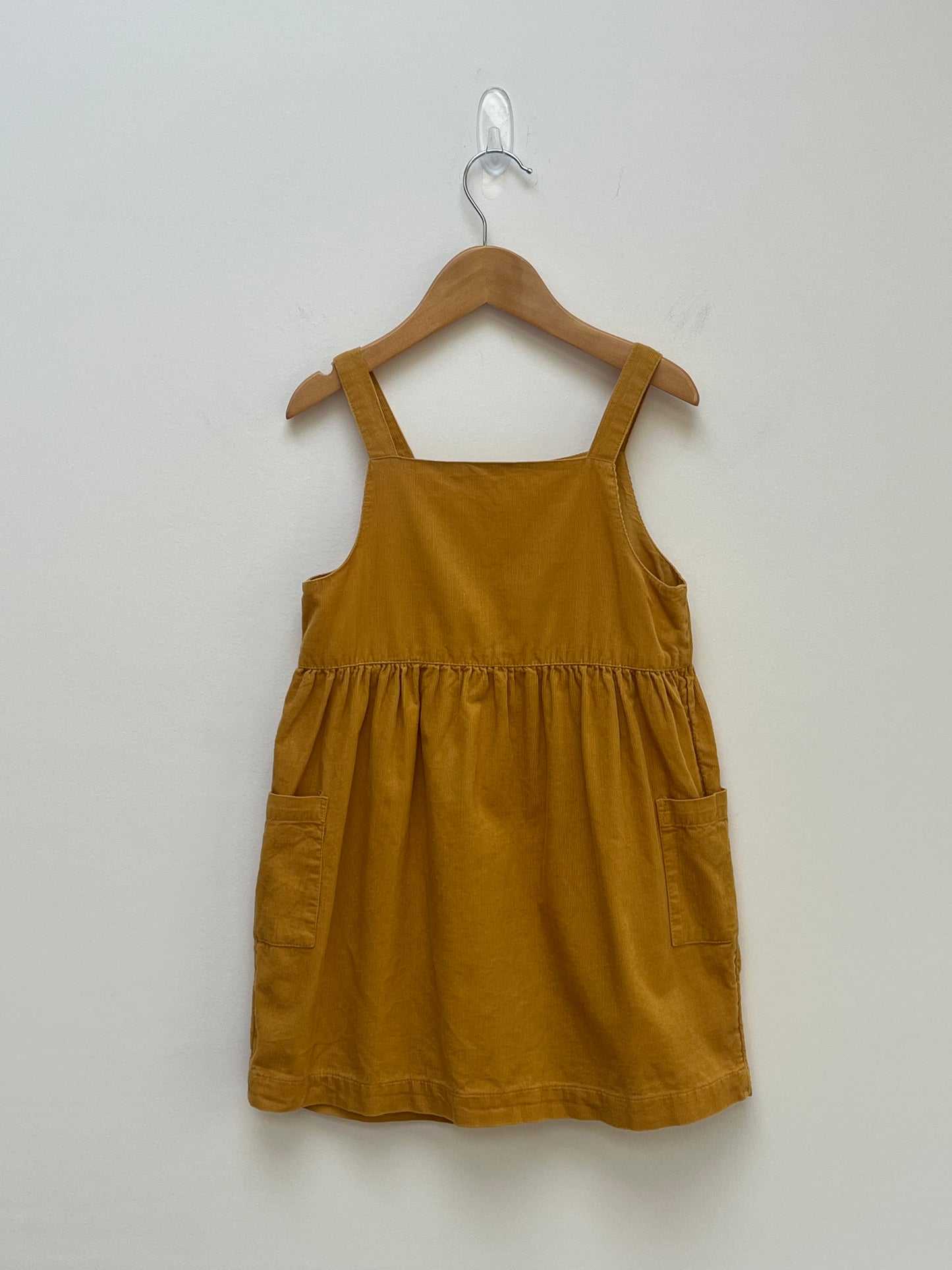 Mothercare 4-5 Years - Mustard Fine Needlecord Pinafore Dress