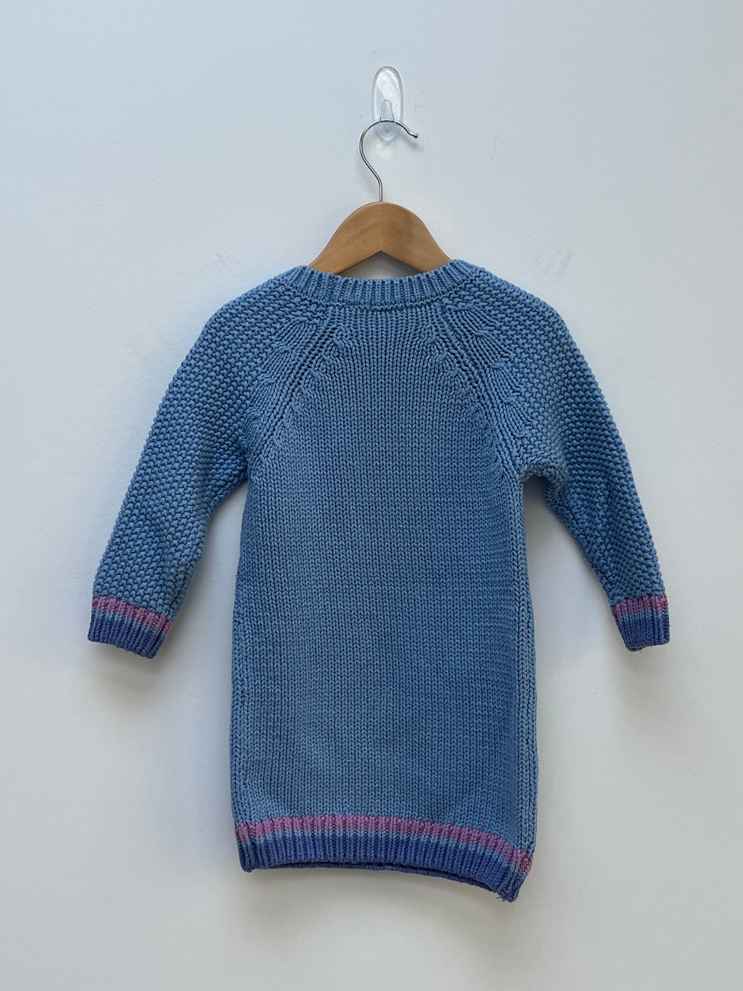 Next 18-24 Months - Blue Knitwear Jumper Dress with Crochet Appliques