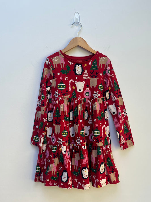 F&F 6-7 Years - Long Sleeved Tiered Festive Dress