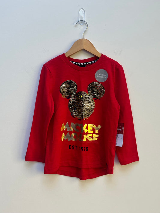 F&F 4-5 Years - NEW Long Sleeved Flip Sequin Disney Top