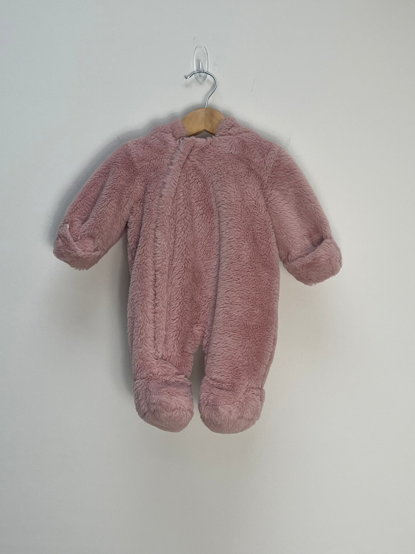 V by Very Newborn - Pink Fluffy Pramsuit