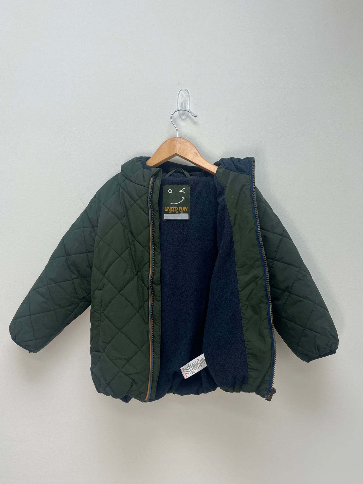 Next 3-4 Years - Forest Green Quilted Fleece lined Coat