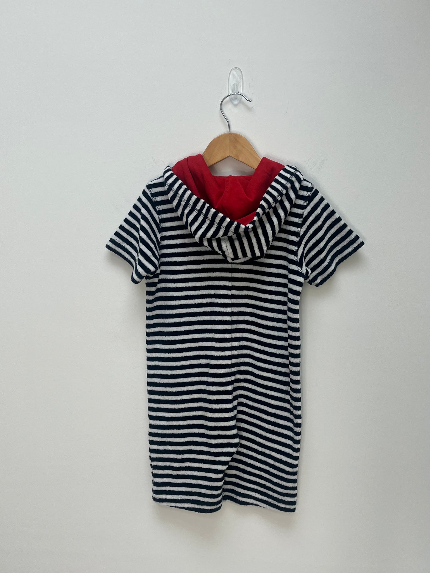 Next 3-4 Years - Navy & White Striped Towelling suit