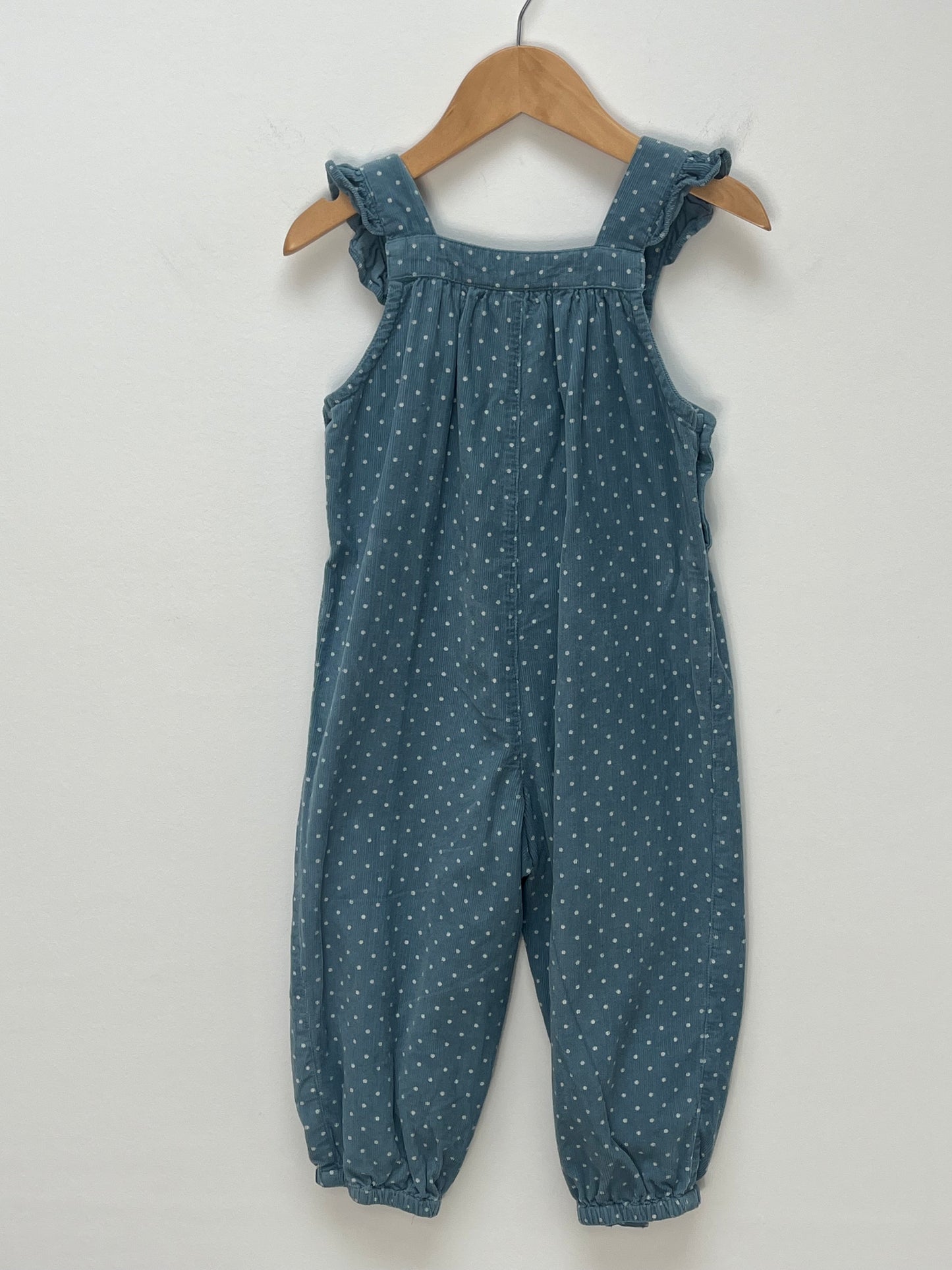 JoJo Maman Bebe 18-24 Months - Blue Fine Cord Dungarees with Hedgehog Appliques