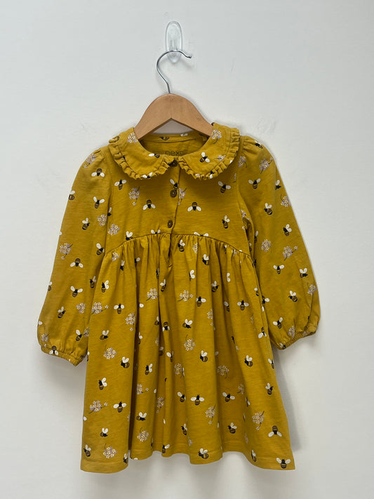 Next 18-24 Months - Mustard Dress with Bee Print