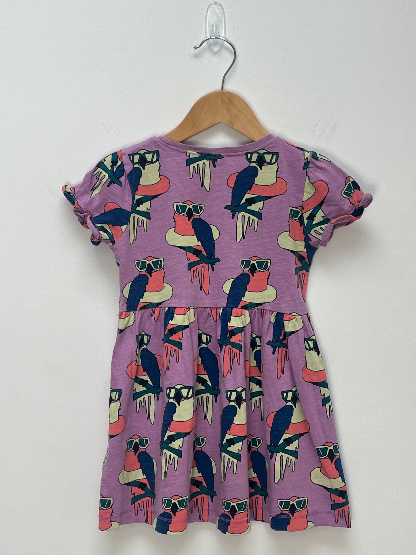 Next 2-3 Years - Purple Parrot Patterned Dress