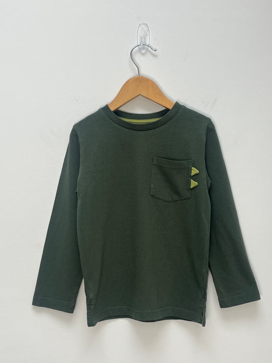 Mothercare 4-5 Years - Long Sleeved Green Top with Pocket