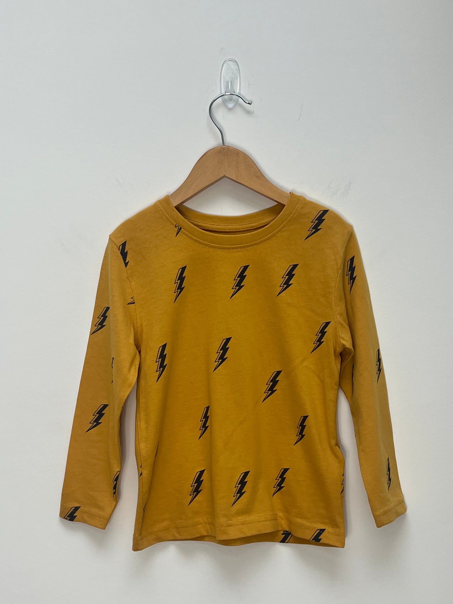 Primark 3-4 Years - Mustard Long Sleeved Top with Lightening Bolts