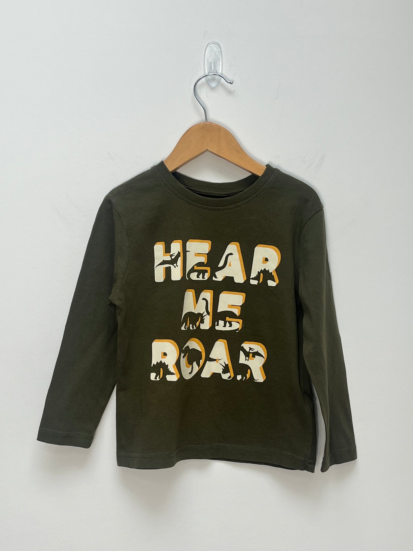 Primark 3-4 Years - Long Sleeved Top “Hear me Roar”