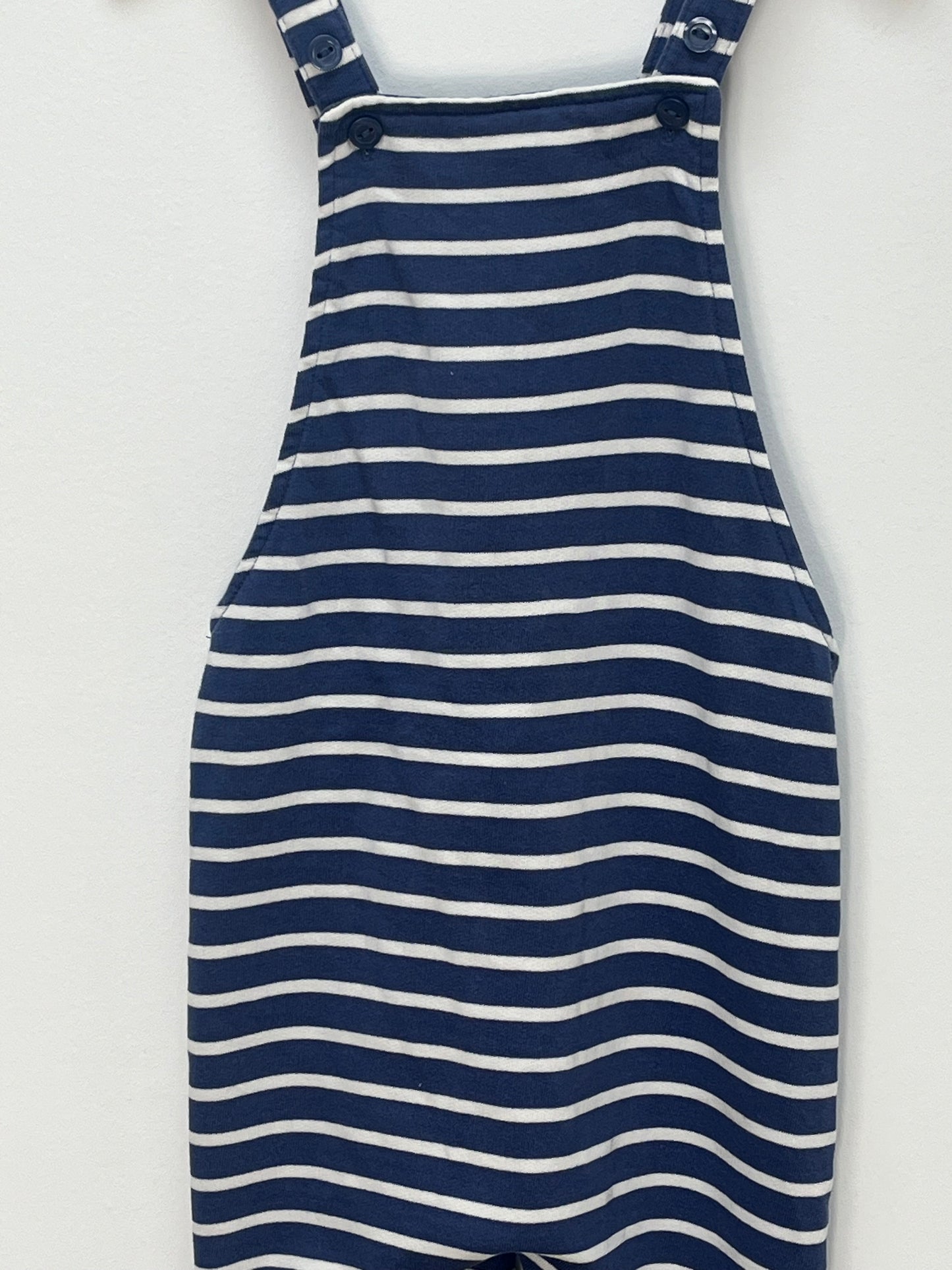 H&M 2-3 Years - Thin Blue & White Striped Dungarees