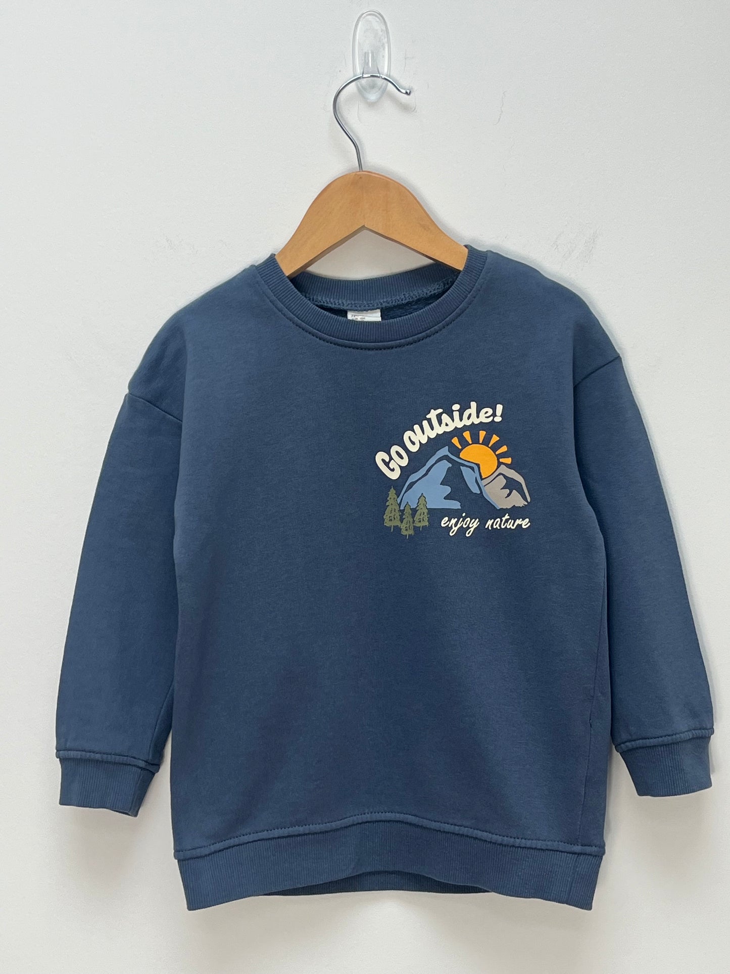 H&M 3-4 Years - Blue Sweatshirt with “Go Outisde”