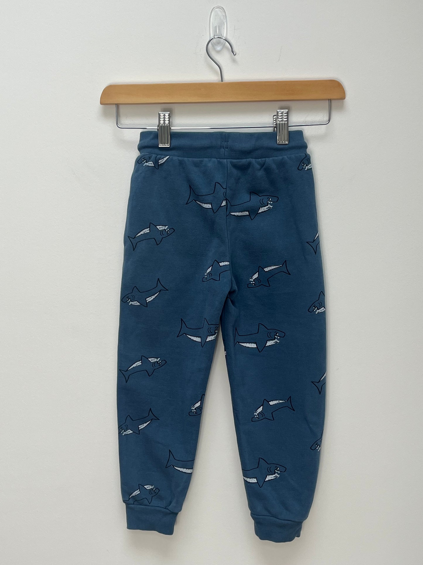 Nutmeg 3-4 Years - Shark Patterned Blue Jogging Bottoms