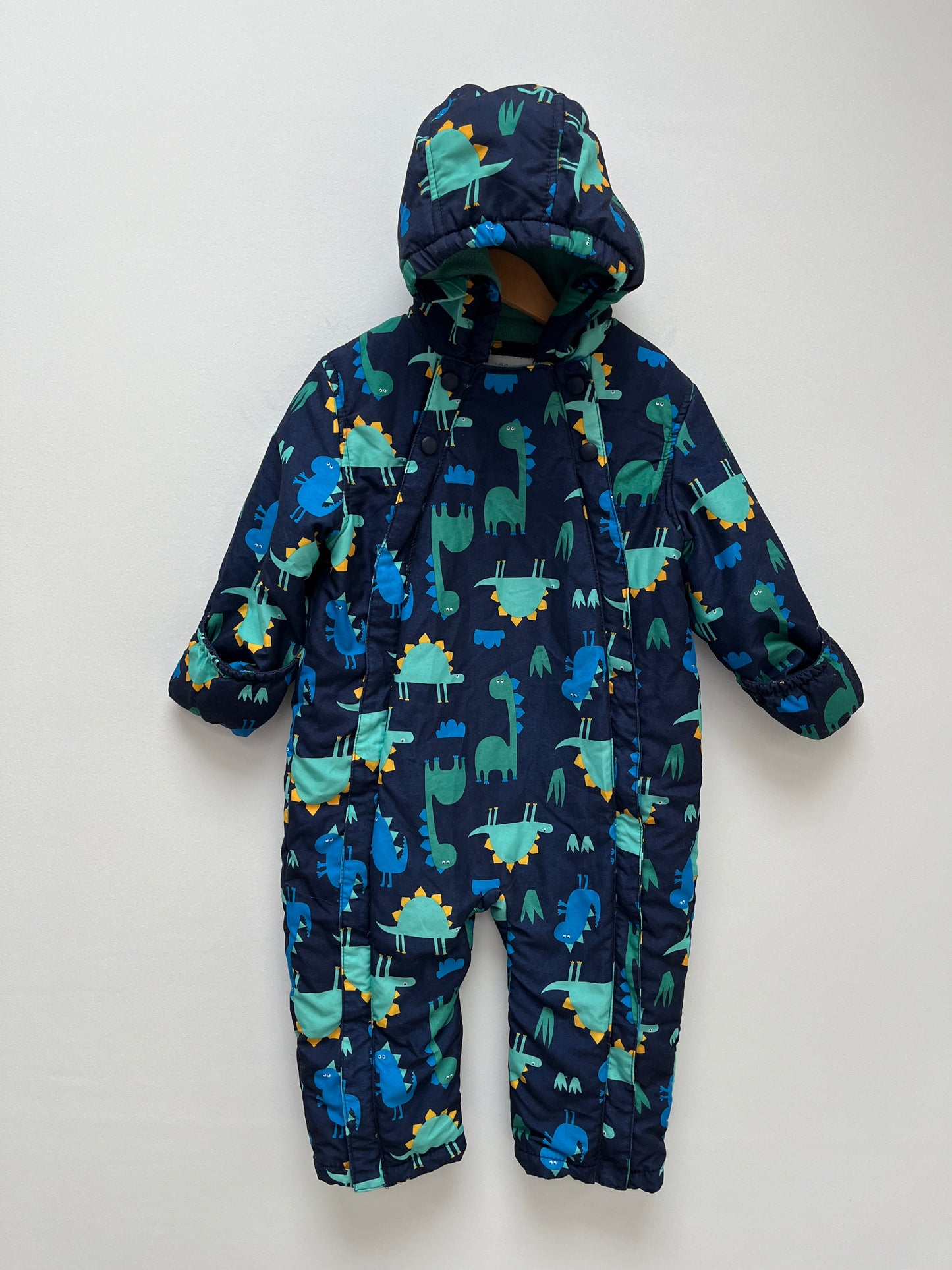 M&S 18-24 Months - Padded Snowsuit with Dinosaur Print