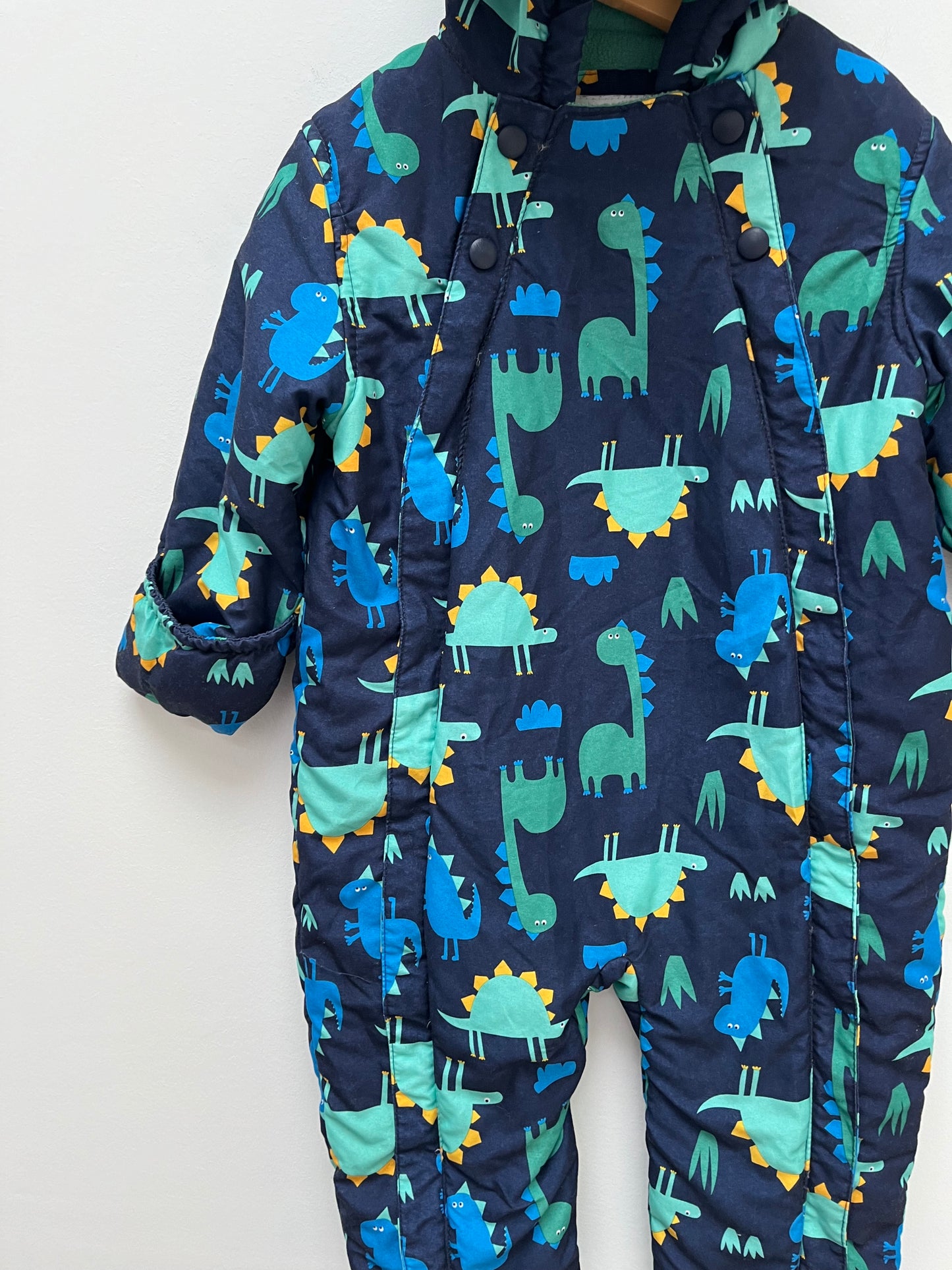 M&S 18-24 Months - Padded Snowsuit with Dinosaur Print